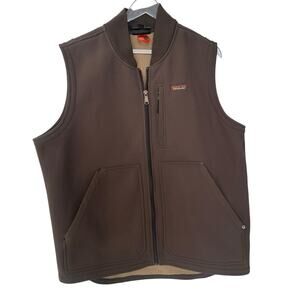 Patagonia Burly Man Zip Front Fleece Lined Brown Vest Pockets Men’s Size XL